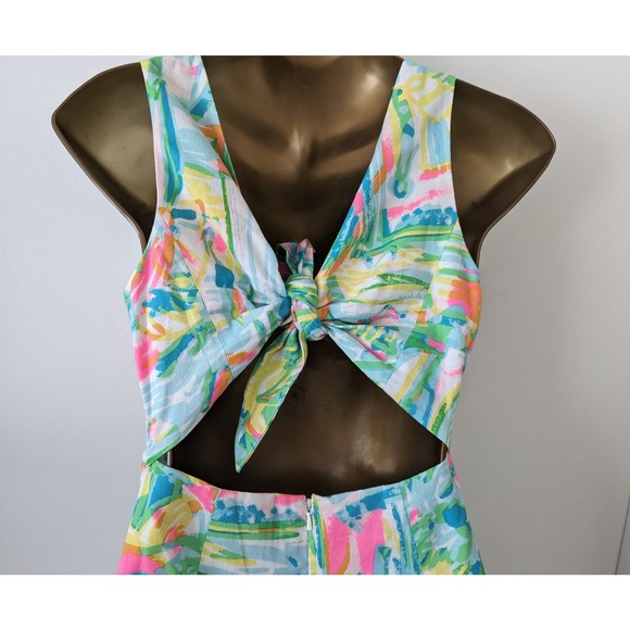 Lilly Pulitzer Sz 0 COURTNEY Sea Salt & Sun Bold Print Dress - Picture 6 of 10